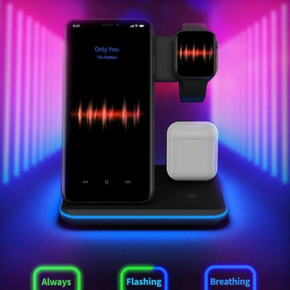 3 in 1 Wireless Charging Dock in White or Black - Picture 6 of 10